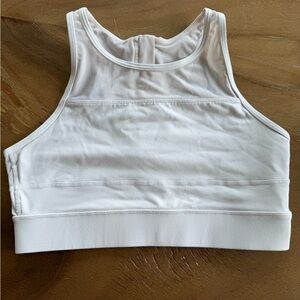 ZYIA White High-Neck Sports Bra